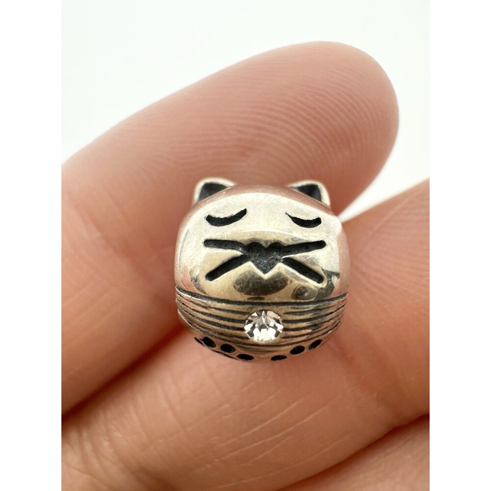 925 Sterling Silver Kitty Cat Pet Lover Bracelet Charm